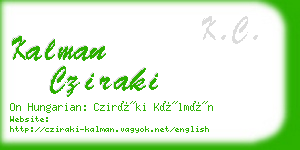 kalman cziraki business card